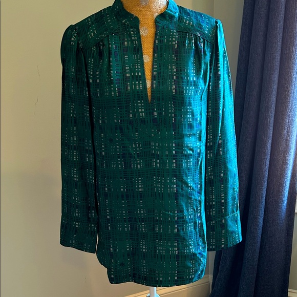 NWT TORY BURCH SILK WHITFIELS TUNIC L/S 10 - Picture 1 of 7